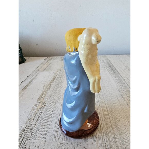 Vintage plaster shepherd sheep nativity statue figurine boy - Picture 5 of 8